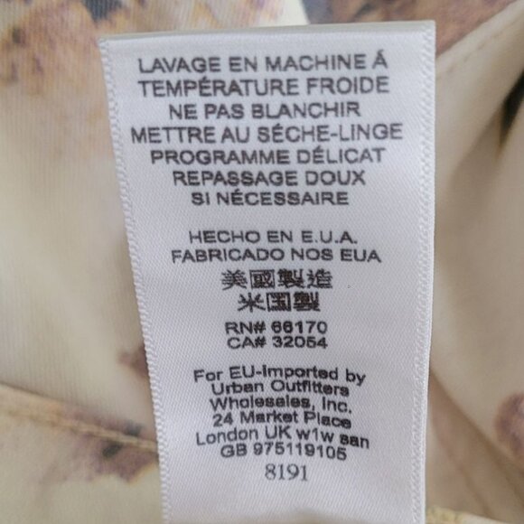 Free People Cream Lavender Floral Bohemian Flare Jeans Size 28 Phoebe Buffay - Picture 13 of 14